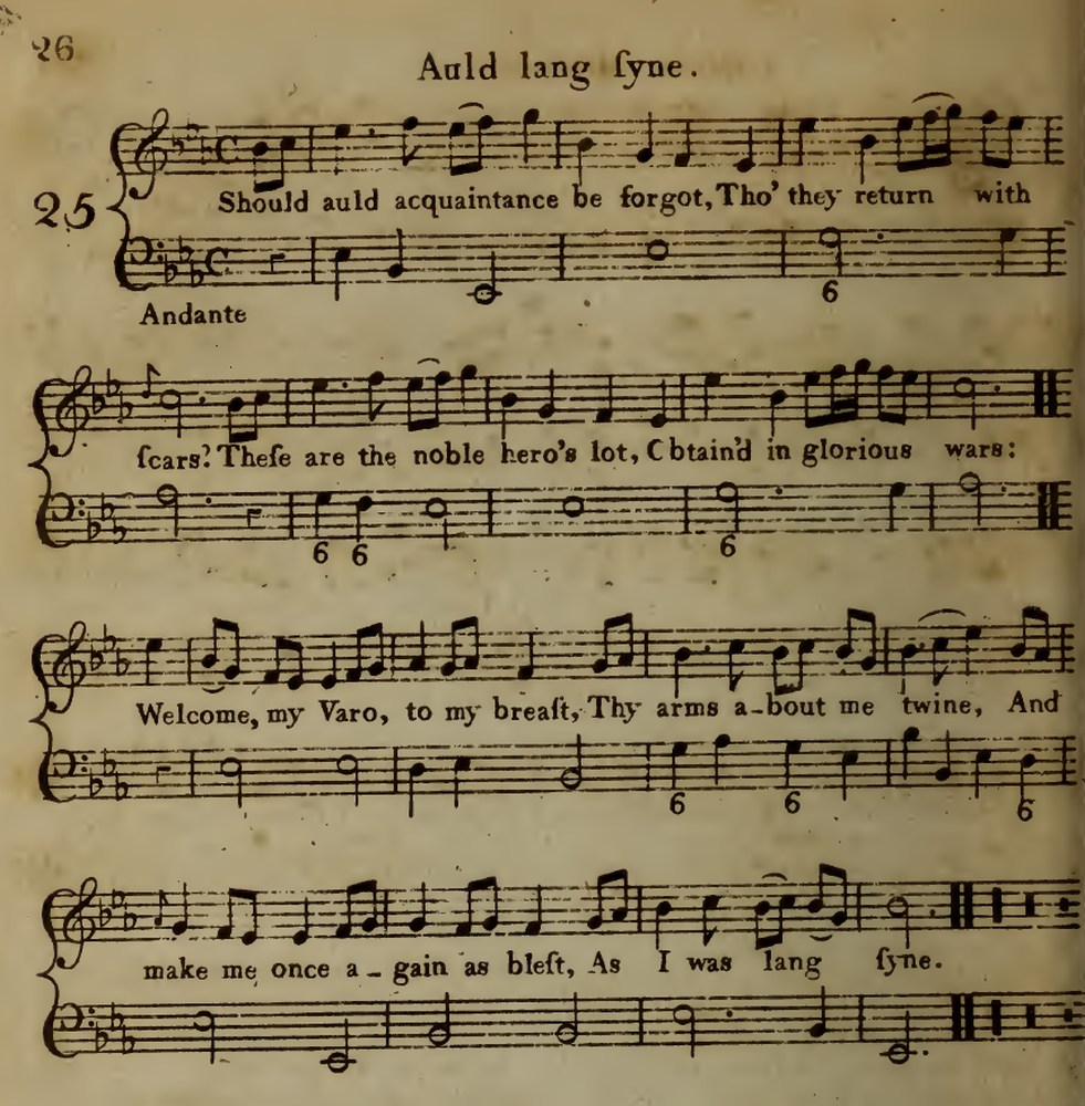 Auld lang syne ősváltozat 1787