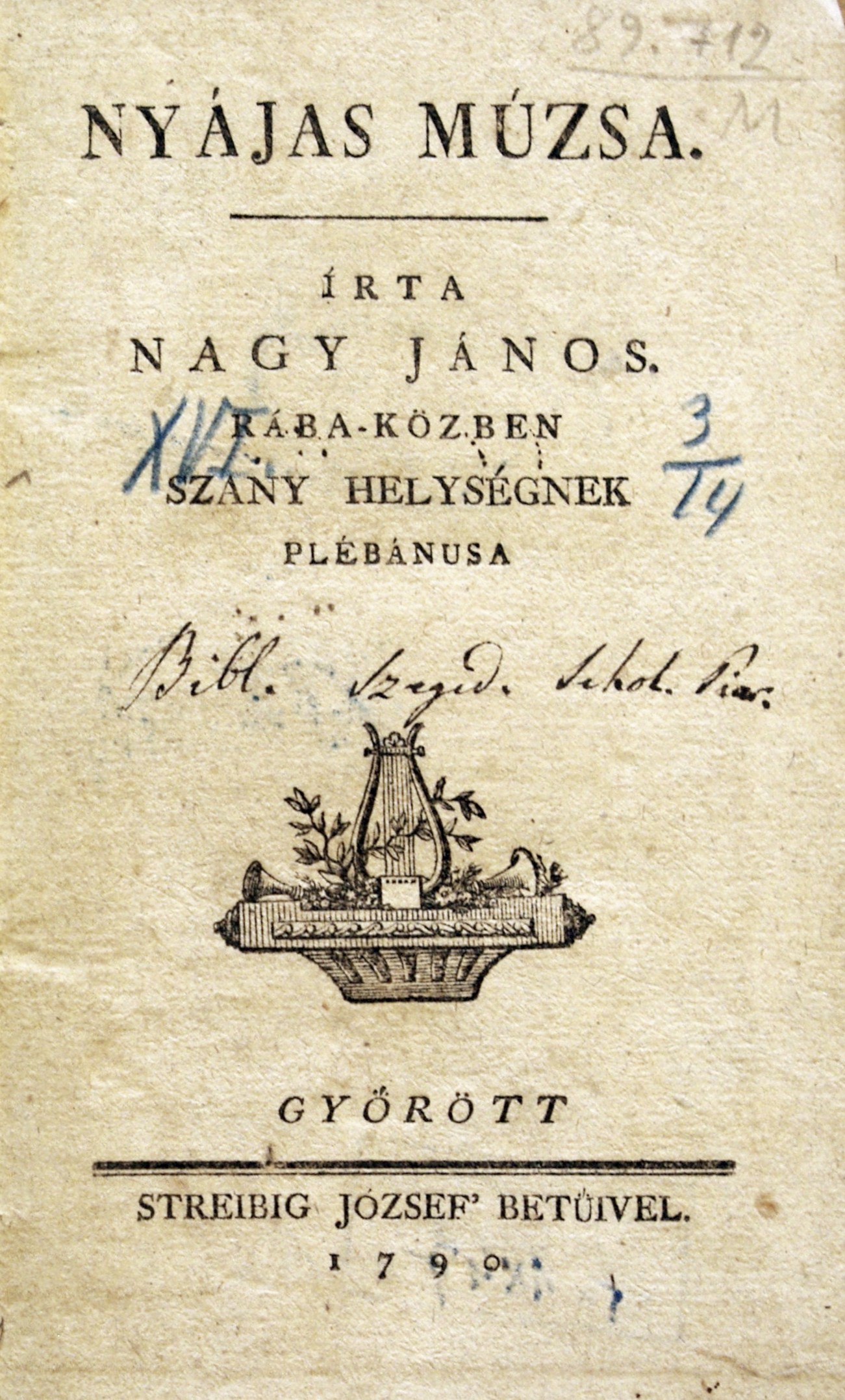 Nagy János Nyájas Múzsa 1790 OSZK